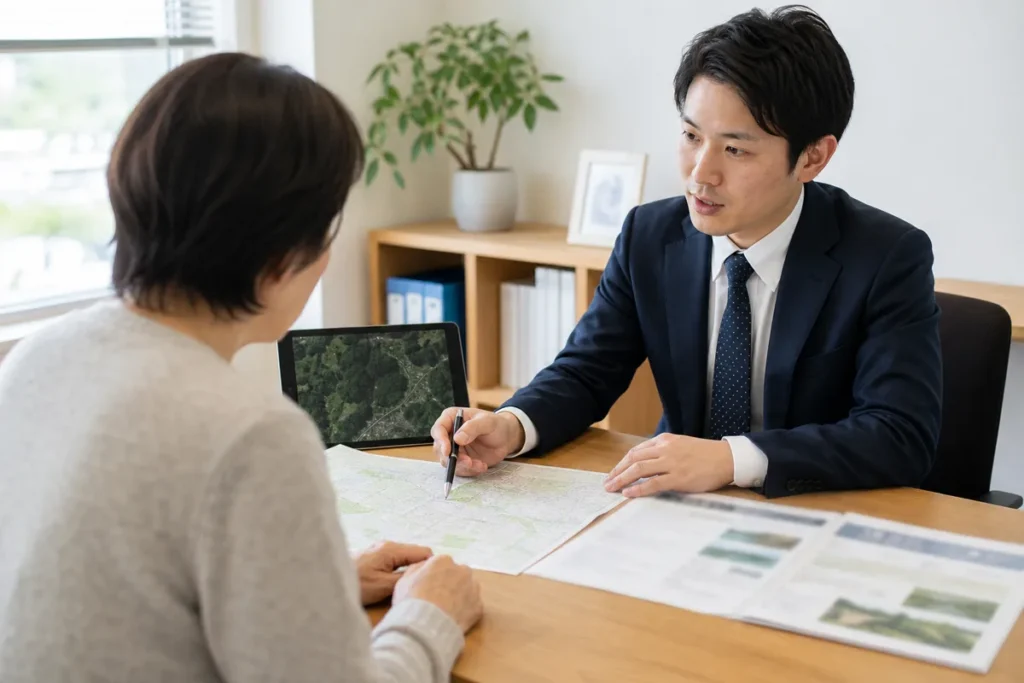 山林や原野の相続について相談する様子